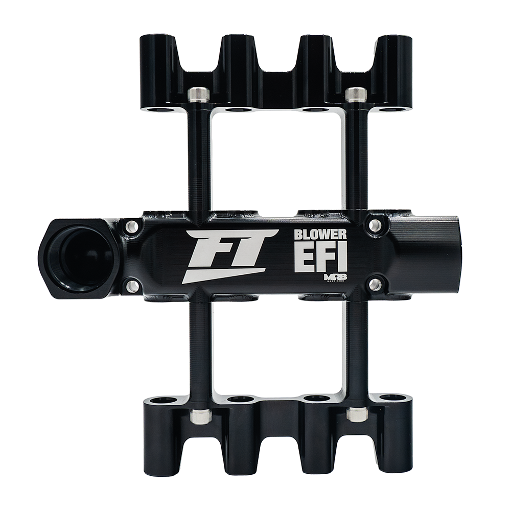 FuelTech blower injector manifold angled view