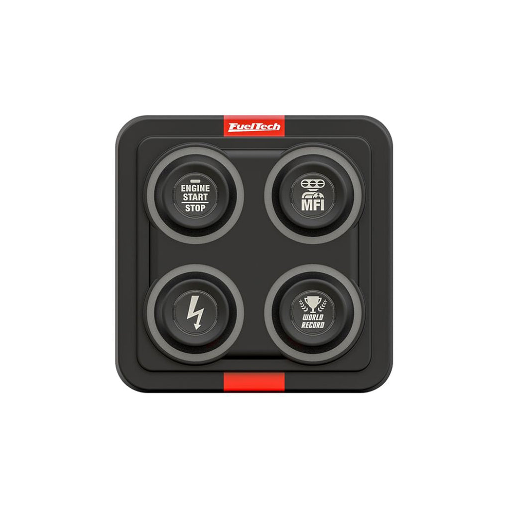 FuelTech SwitchPanel-4 Mini 4-button racing switch panel front view