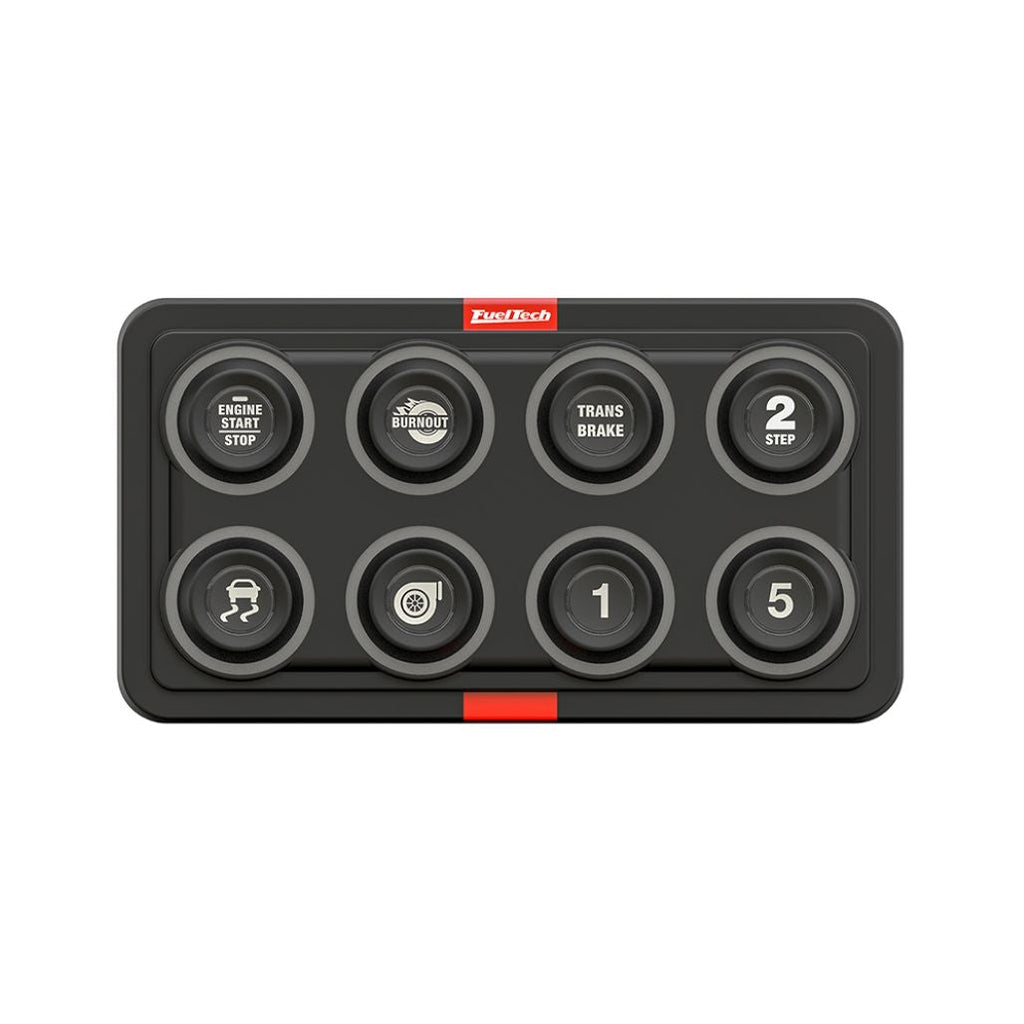 FuelTech SwitchPanel-8 Mini 8-button racing switch panel front view