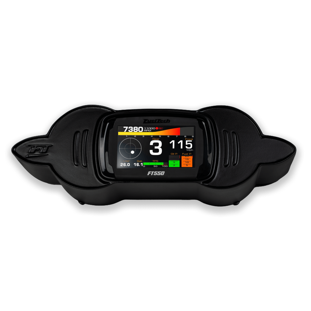 FuelTech FT550 ECU installed in Yamaha FZR FZS dash insert
