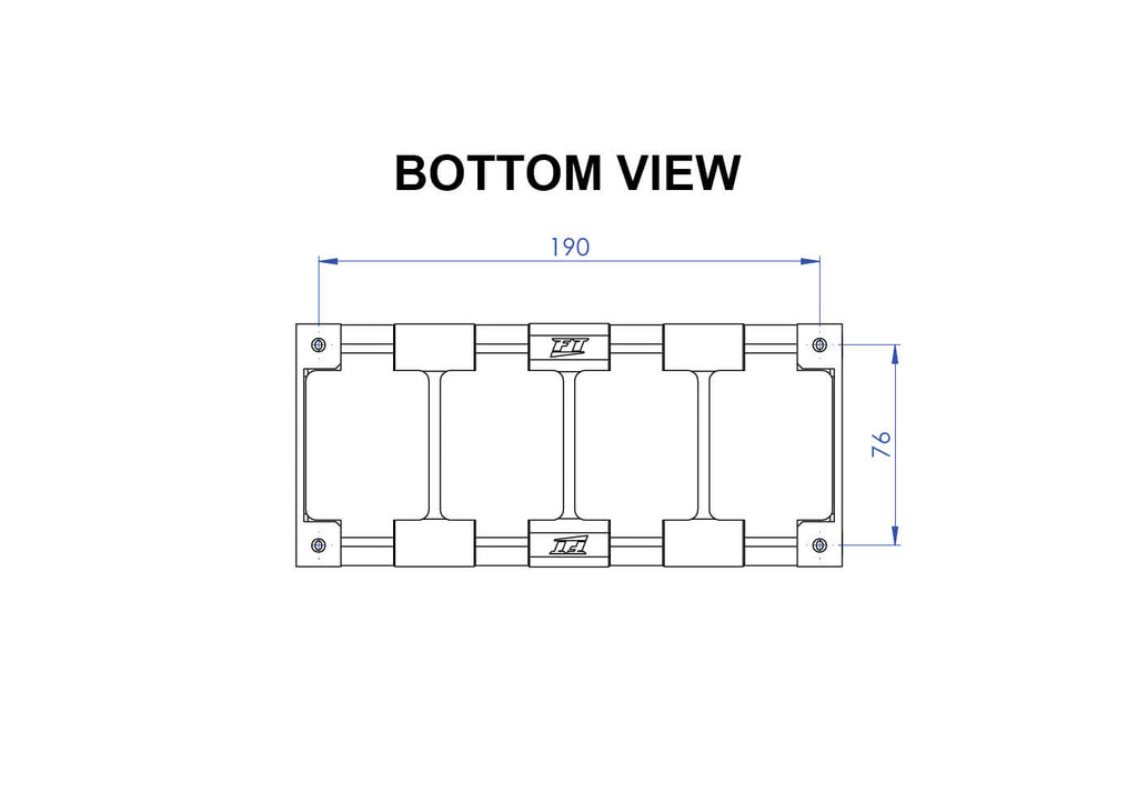 FuelTech CDI coil bracket second dimension drawing