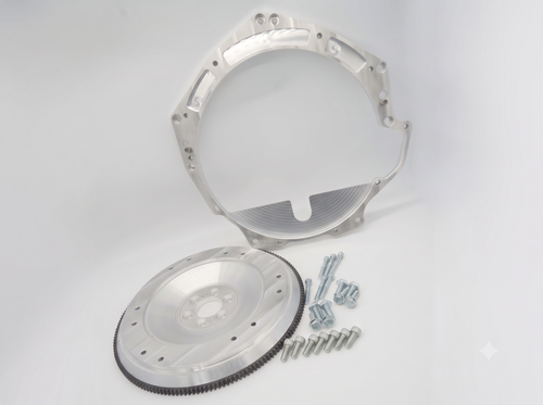 Autosports Engineering LS to Mopar 8HP conversion kit with billet adapter plate and flex plate