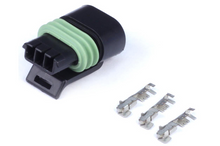 Load image into Gallery viewer, Haltech Plug and Pins Only - Delphi 3 Pin Single Row Flat Coil Connector - HT-030414