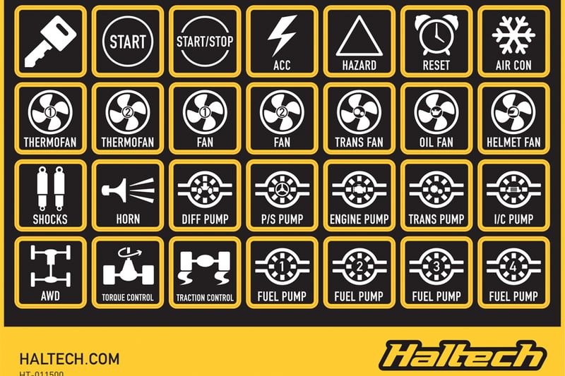 Haltech CAN Keypad Label Set - HT-011500