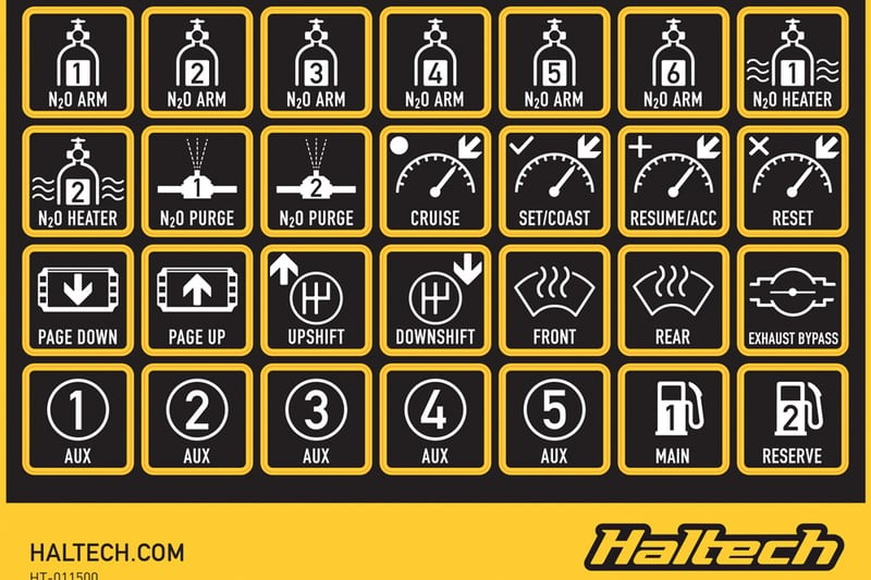 Haltech CAN Keypad Label Set - HT-011500