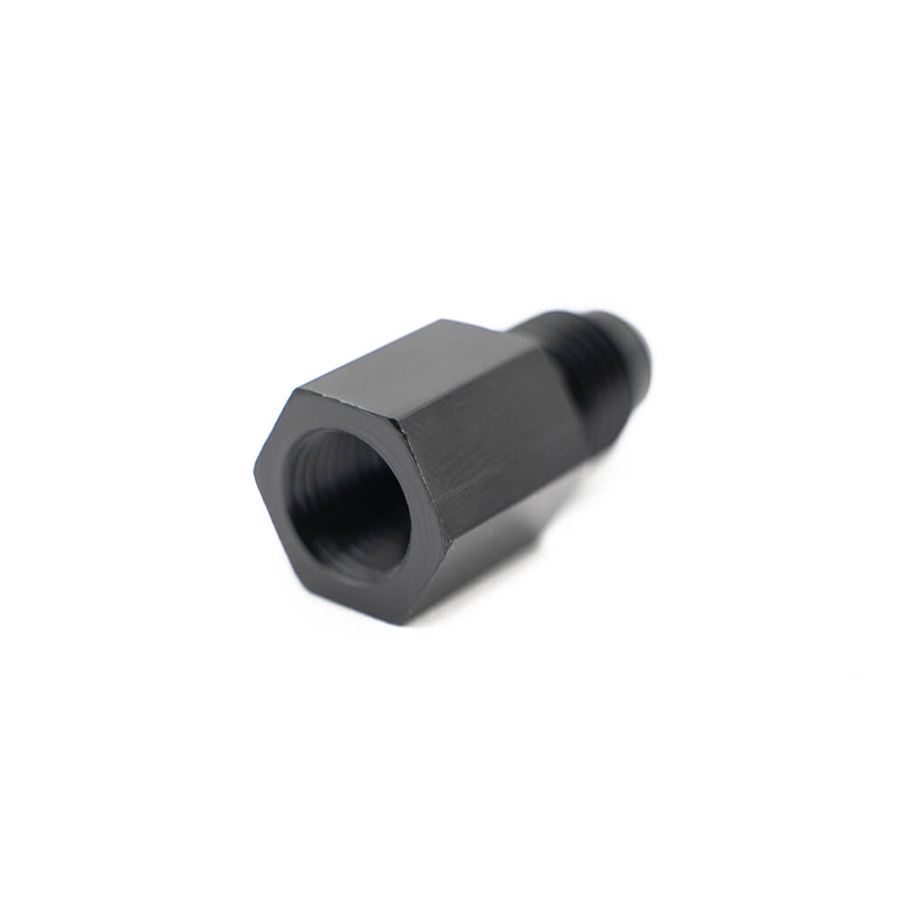FuelTech NPT female to AN male fitting end view