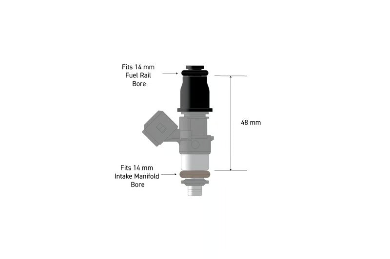 Haltech Fuel Injector Adapter - 14mm 1/2 to 3/4 Length - HT-080005